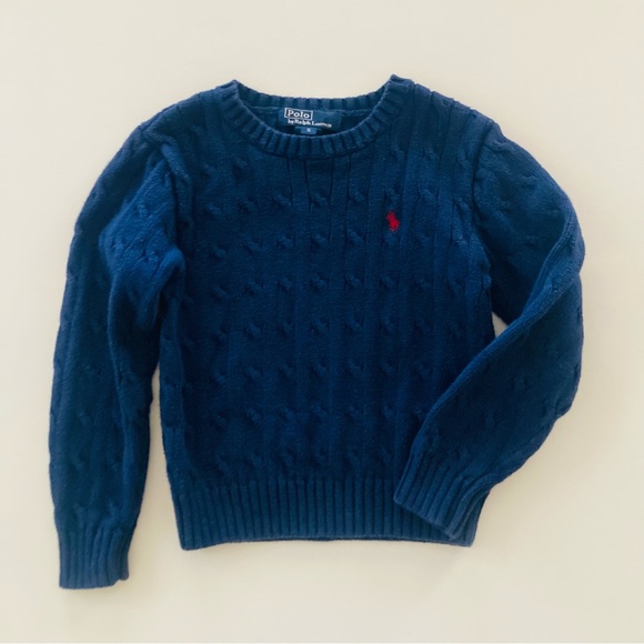 Polo Ralph Lauren Boys 5 Dark Blue Sweater Crew Neck - Picture 1 of 3